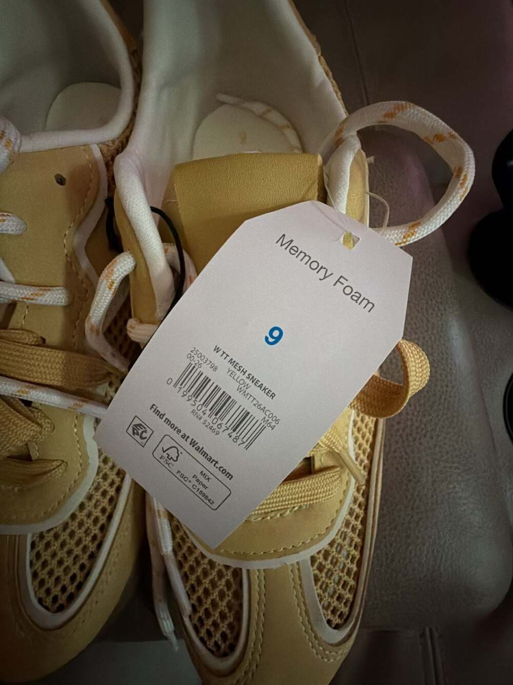 Time and Tru W TT Mesh Sneaker Yellow Size 9
